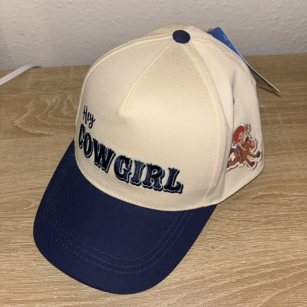 Disney Pixar Toy Story "Hey Cowgirl" Adult Baseball Cap Hat Beige/Navy One Size